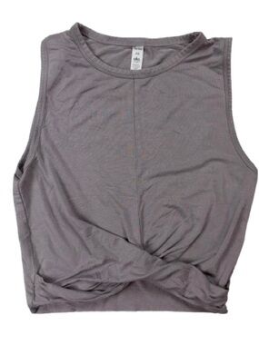 Alo Yoga Women's Sleeveless Twist Front Tank Top - Gray